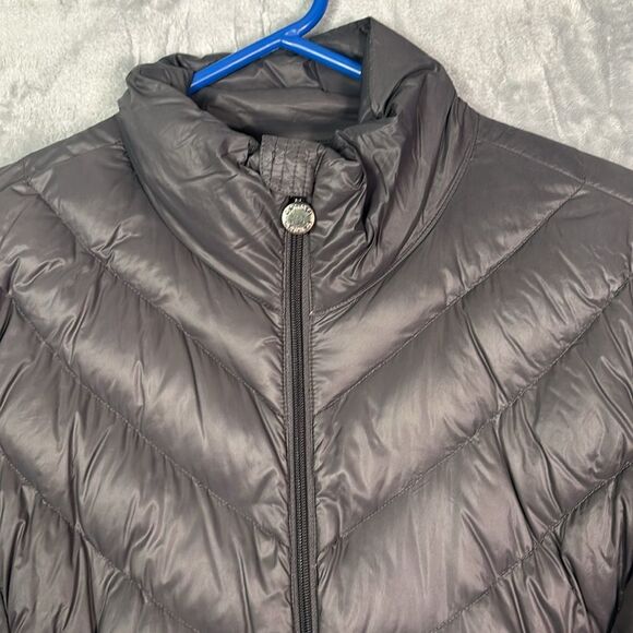 Calvin Klein Gray Duck Down Filled Packable Puffer Full Zip Jacket Size Large - Picture 2 of 10
